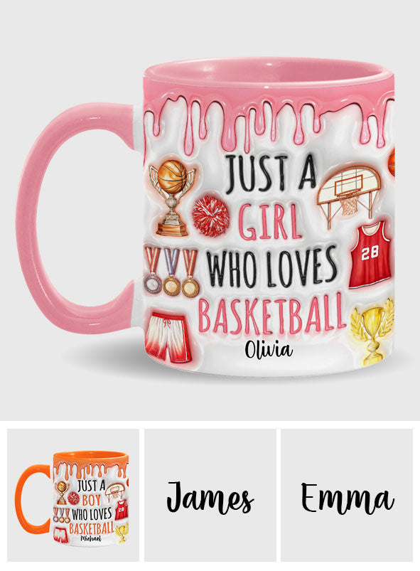 Just A Boy/A Girl Who Loves Basketball - Personalized Basketball Accent Mug