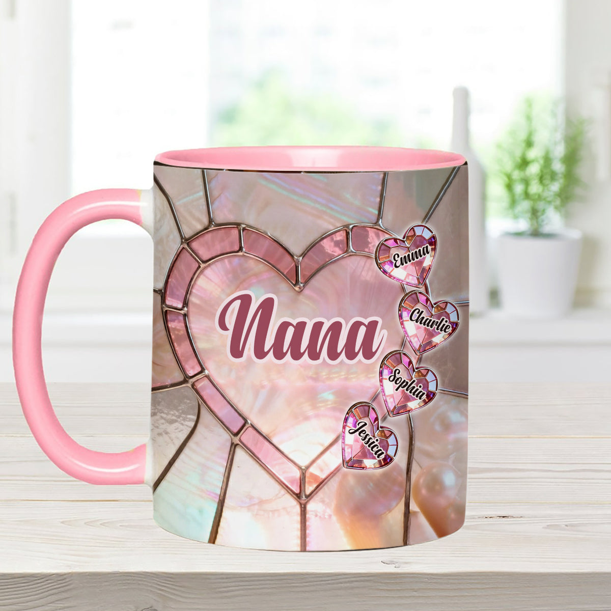 Blessed To Be Called Nana Mama Gigi Grandma - Personalized Grandma Set Accent Mug with Acrylic Stirrers