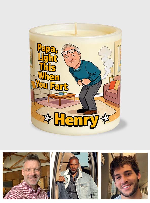Dad, Light This Up When You Fart - Personalized Father Candle With Wooden Lid