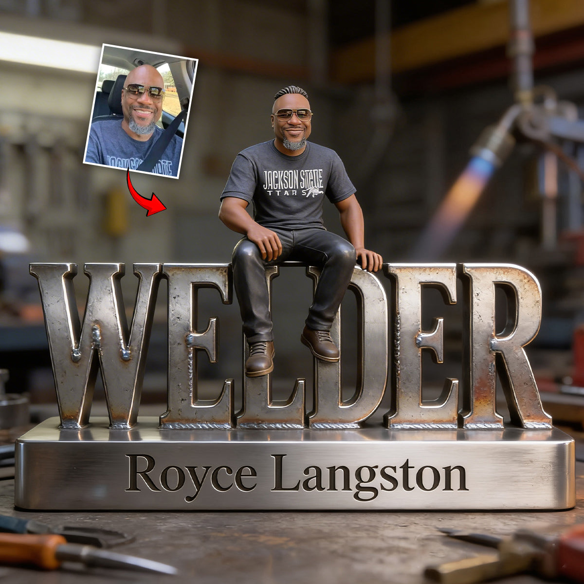 Custom Any Photo - Personalized Welder Custom Shaped Acrylic Plaque