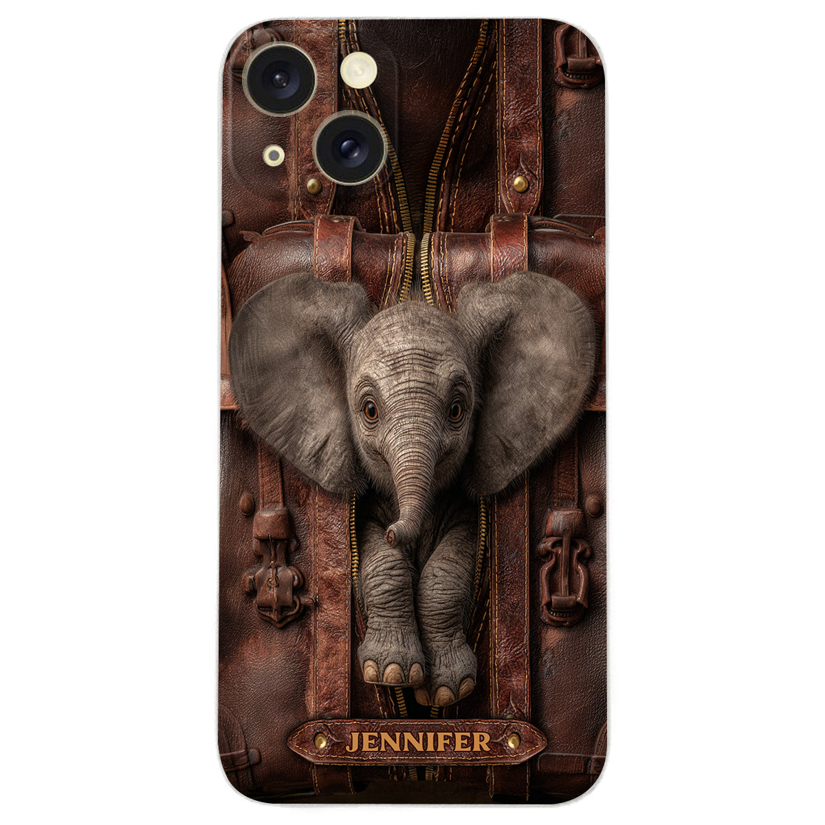 Just A Girl Who Loves Elephant - Personalized Elephant Leather Phone Case
