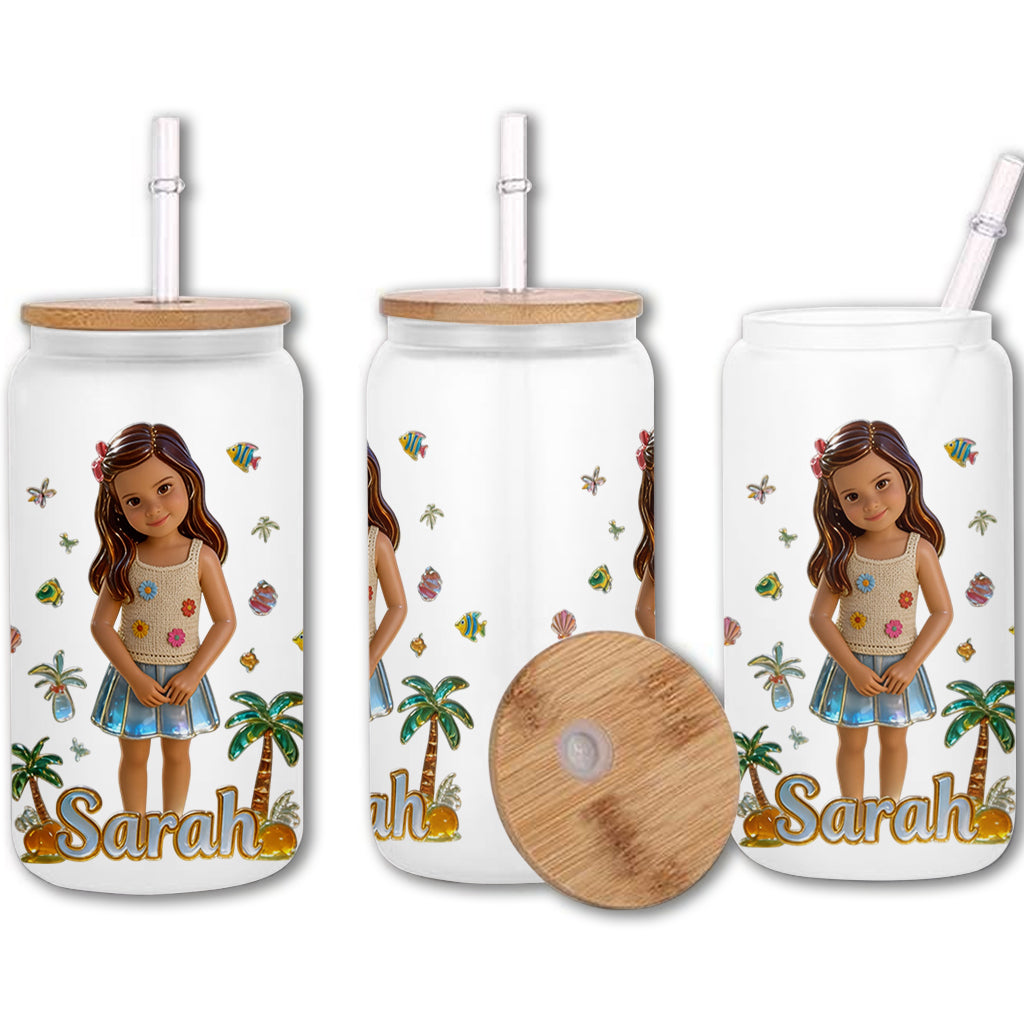 Hello Summer - Personalized Kid Can Glass