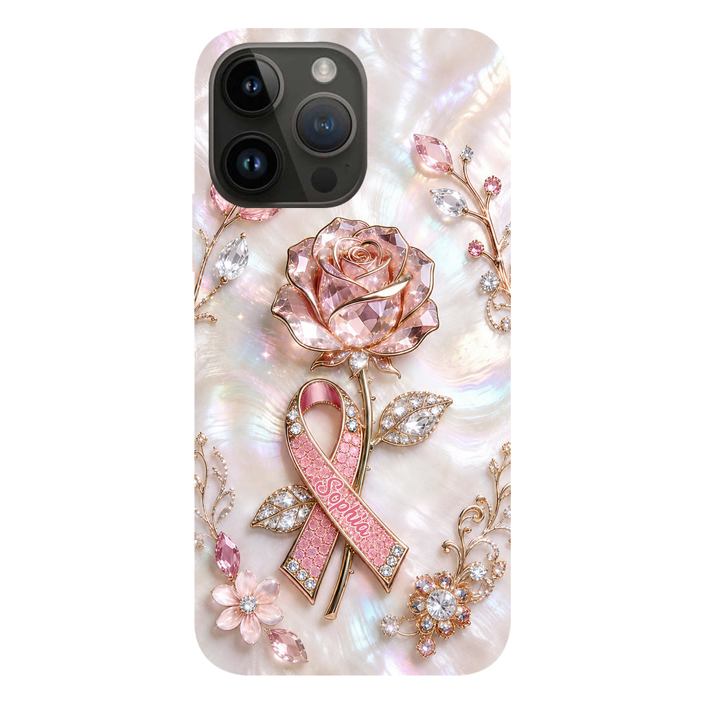 Faith Hope Love - Personalized Breast Cancer Awareness Full Print Phone Case & Phone Grip