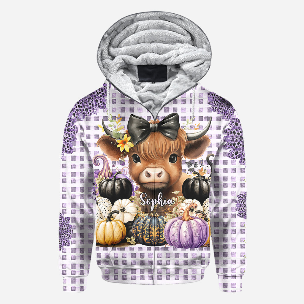 Cute Baby Highland Cow Fall Pumpkins - Personalized All Over Shirt