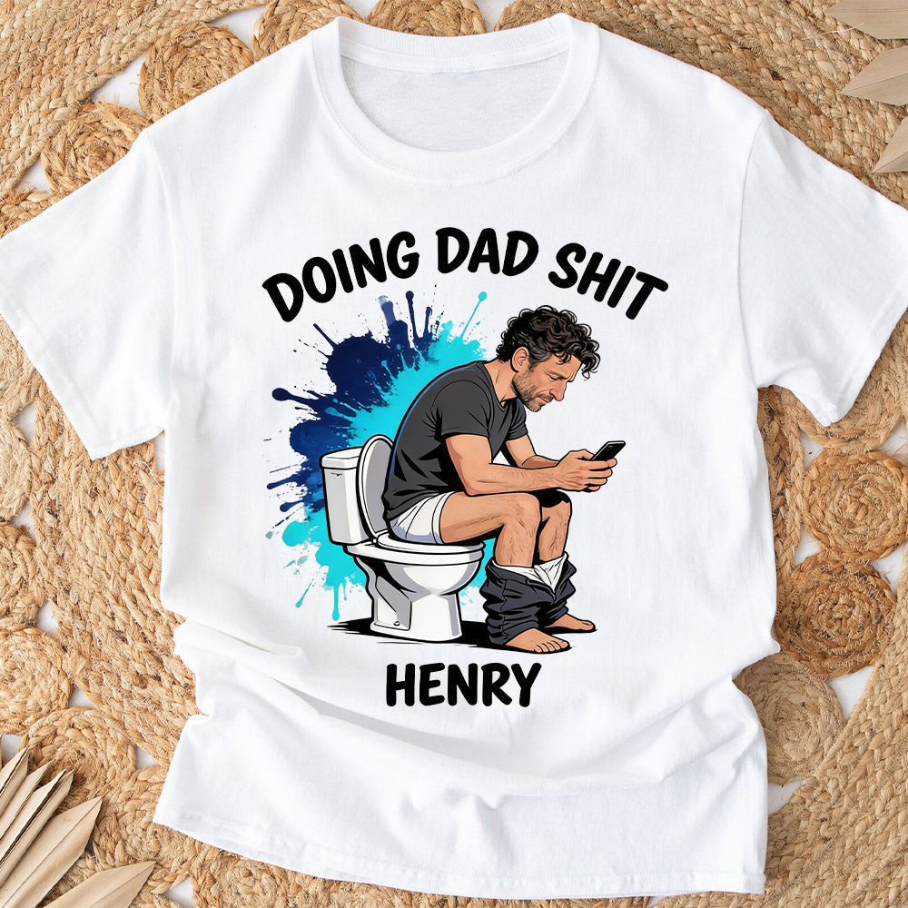 Custom Any Photo Doing Dad Shit - Personalized Father T-shirt And Hoodie