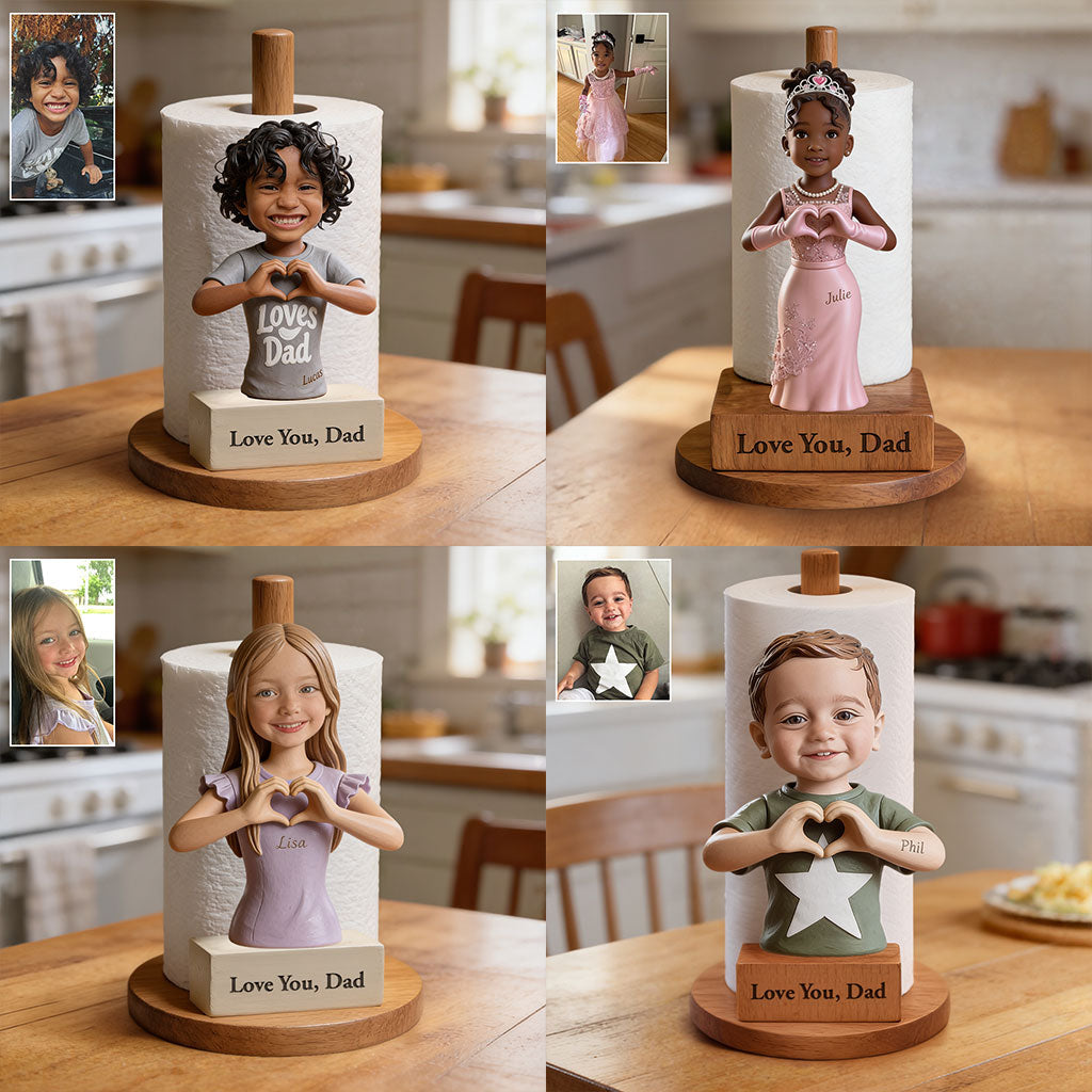 Custom Any Photo, Gift For Mom, Dad - Personalized Father Paper Towel Stand