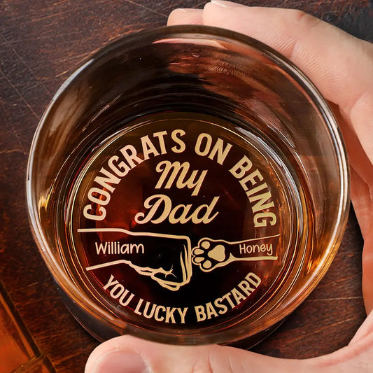 Personalized Whiskey Glass for Pet Owners - Dog & Cat Lover Gift