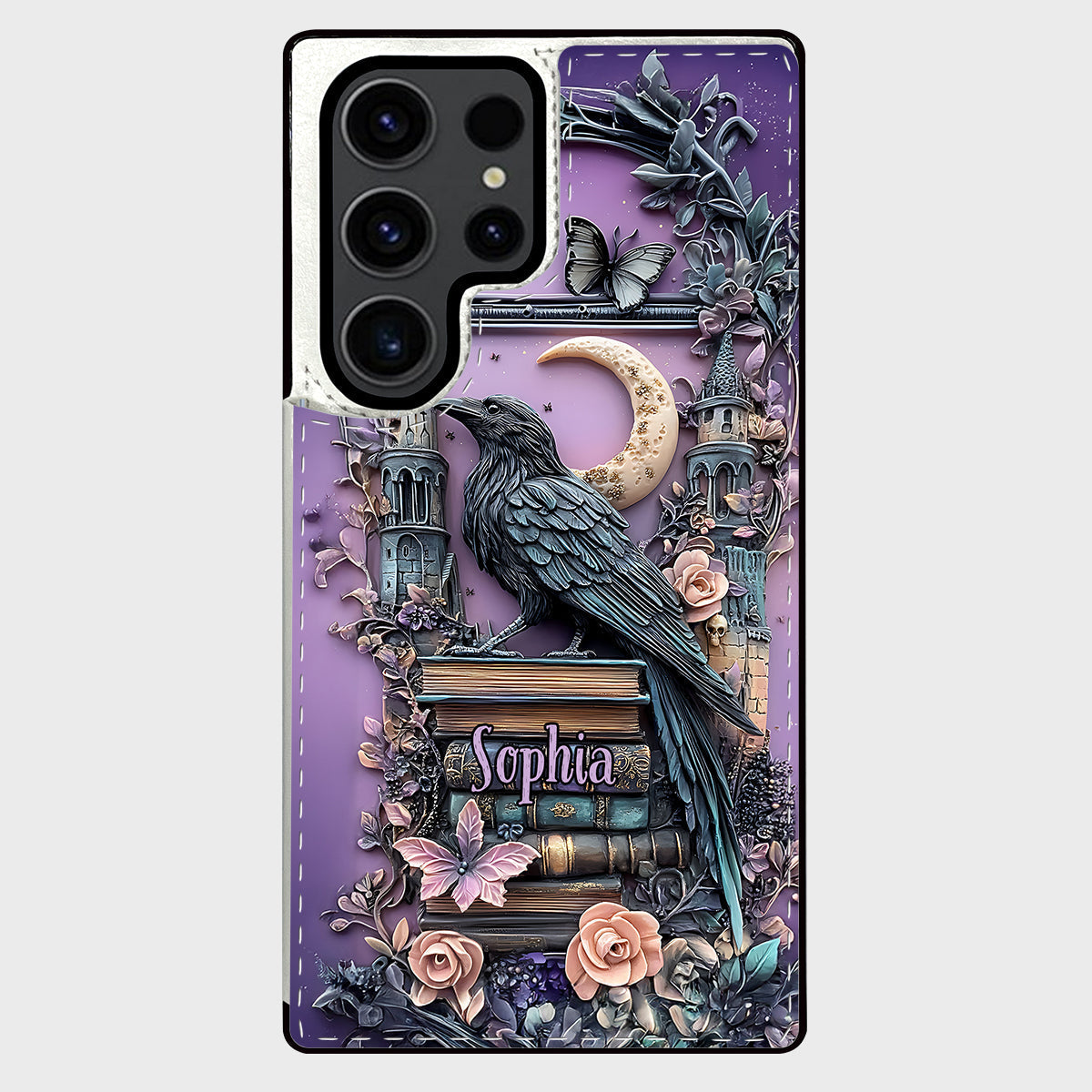 Dark Academia Book Reader - Personalized Book Foldable Wallet Phone Case