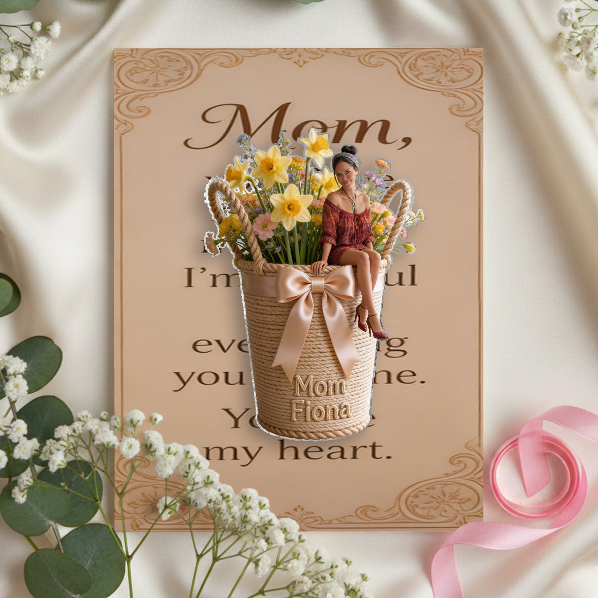 Custom Photo, Perfect Gift For Mom, Grandma - Personalized Grandma Acrylic Plaque With Card