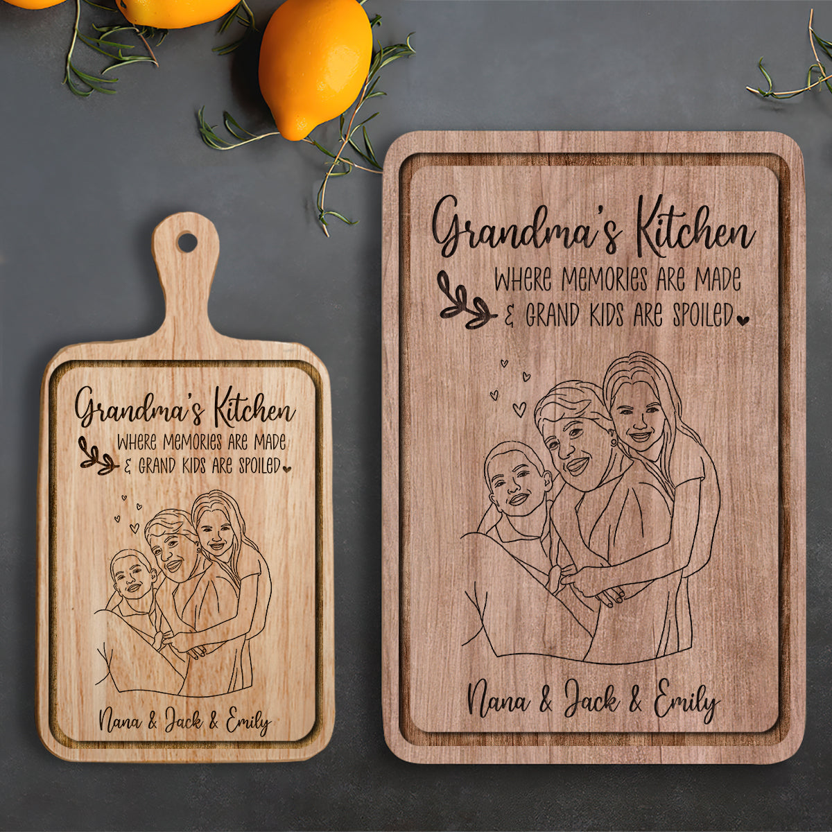 Grandma's Kitchen - Personalized Grandma Cutting Board