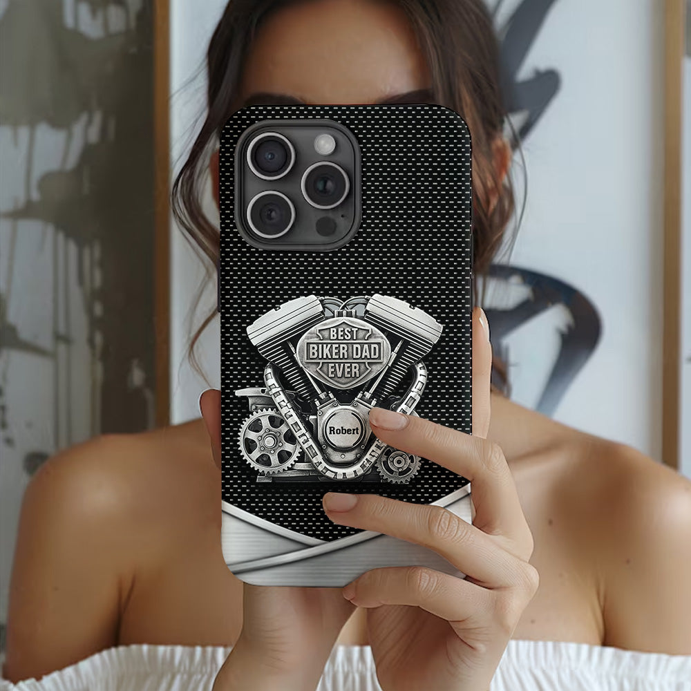 Best Dad Ever - Personalized Biker Full Print Phone Case