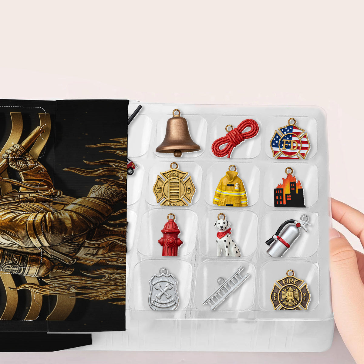 Fire Department Collection - Personalized Firefighter Advent Calendar With Ornaments