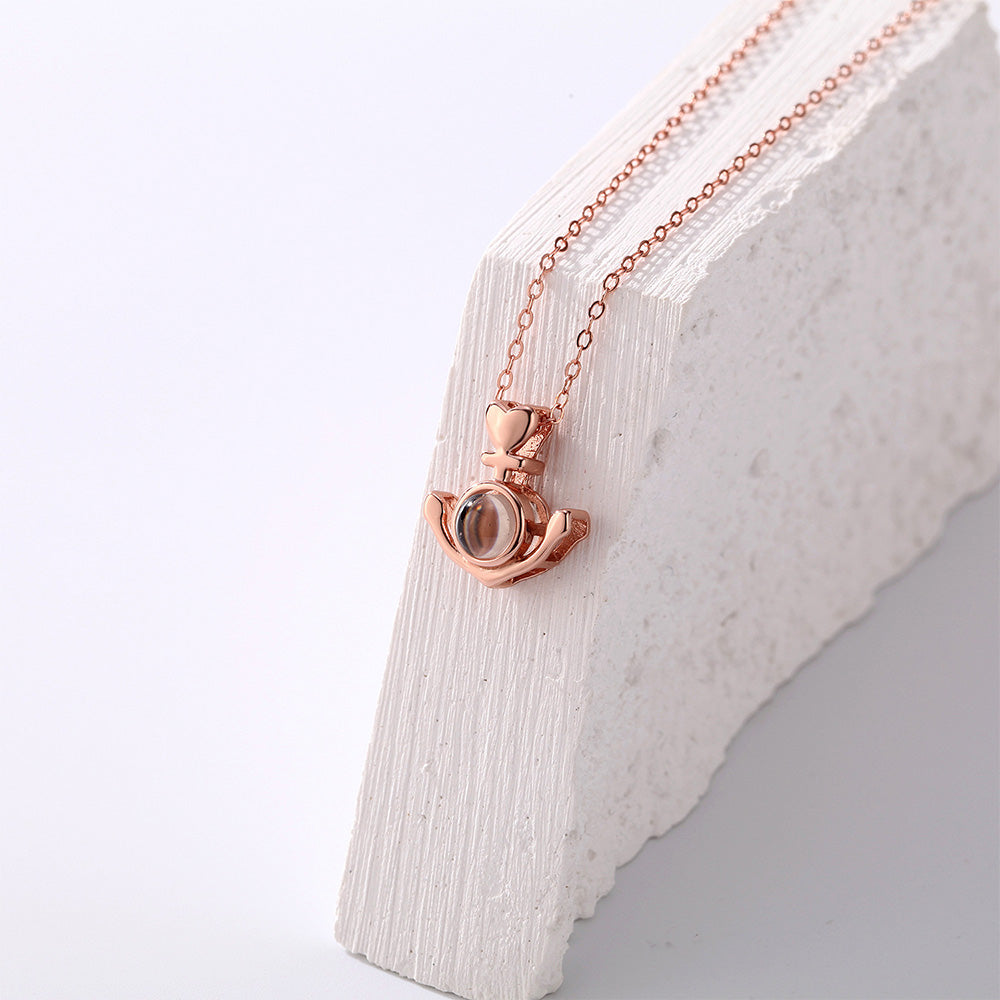Anchor - Personalized 925 Sterling Silver Anchor Projection Necklace