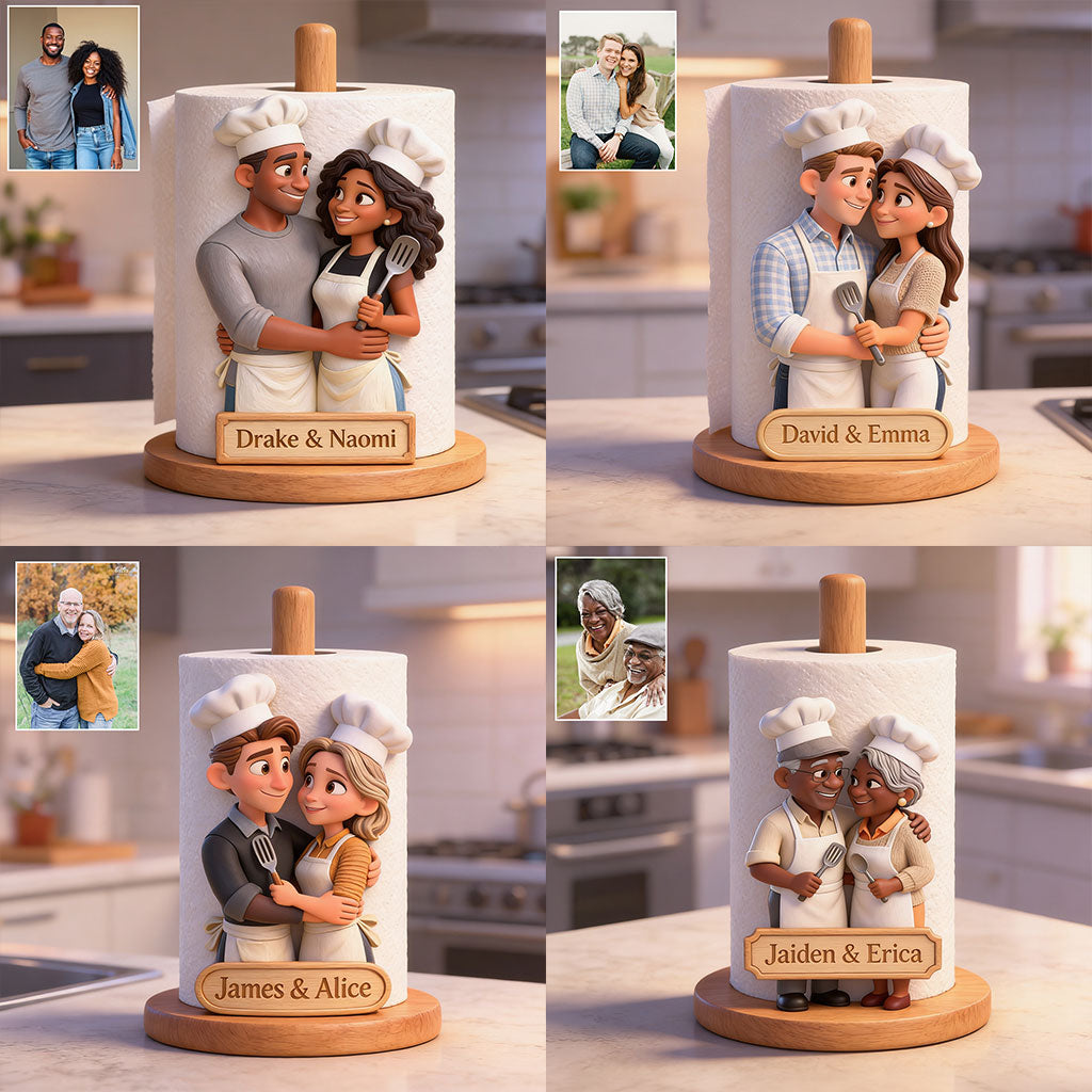 Custom Any Photo Our Kitchen - Personalized Couple Paper Towel Stand