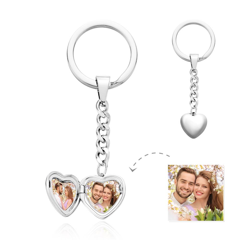 Heart Locket - Personalized Couple Heart Shape Locket Keychain