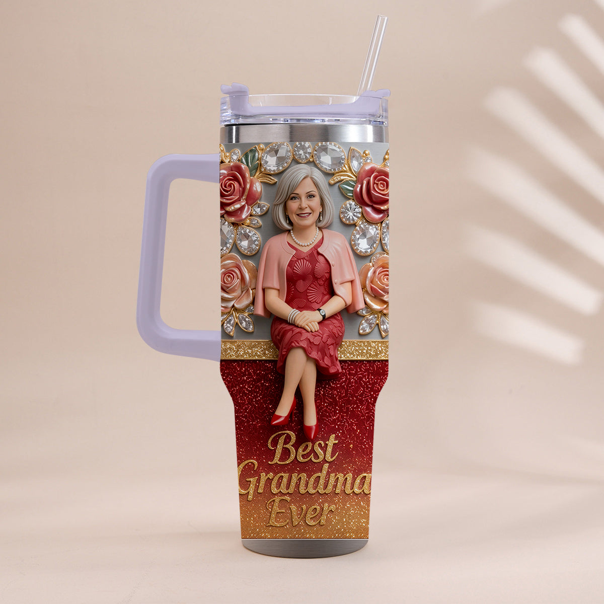 Best Grandma Ever, Perfect For Mom, Nana - Personalized Grandma Tumbler With Handle