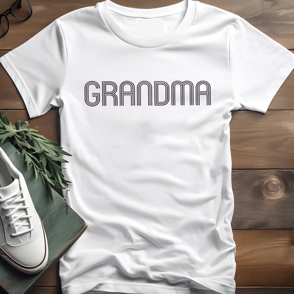 Custom Name - Personalized Grandma Embroidered T-shirt