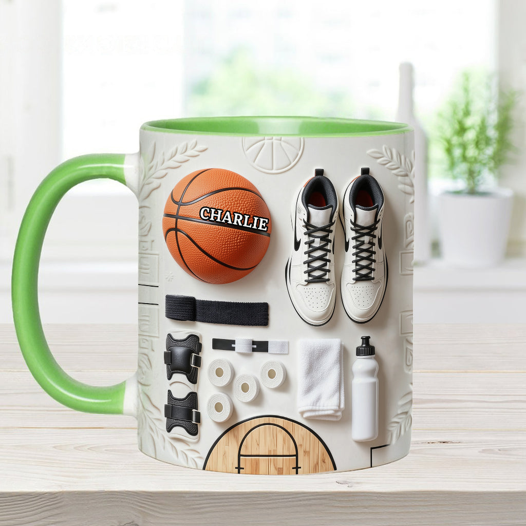Love Basketball - Personalized Basketball Accent Mug & Coaster