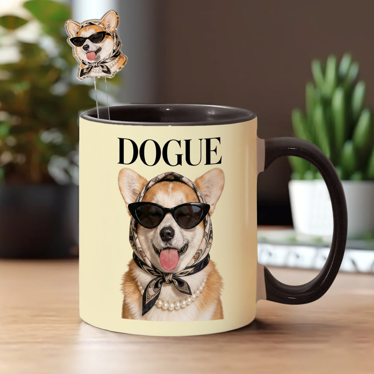 Funny Dog Lovers Gift - Personalized Dog Set Accent Mug with Acrylic Stirrers