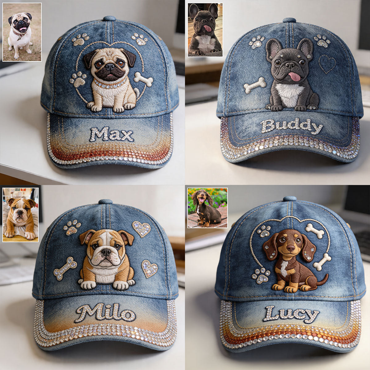 Custom Any Photo Proud Dog/Cat Mama - Personalized Dog Classic Cap