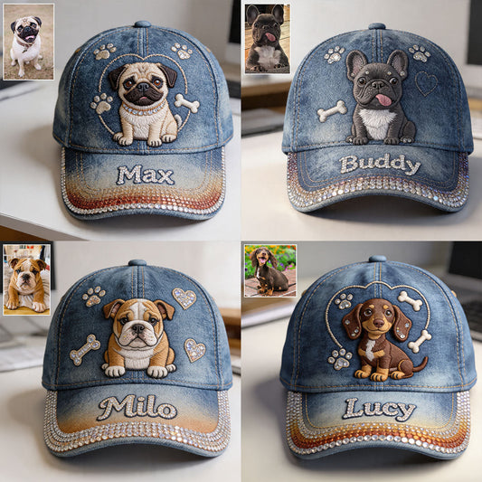 Custom Any Photo Proud Dog/Cat Mama - Personalized Dog Classic Cap