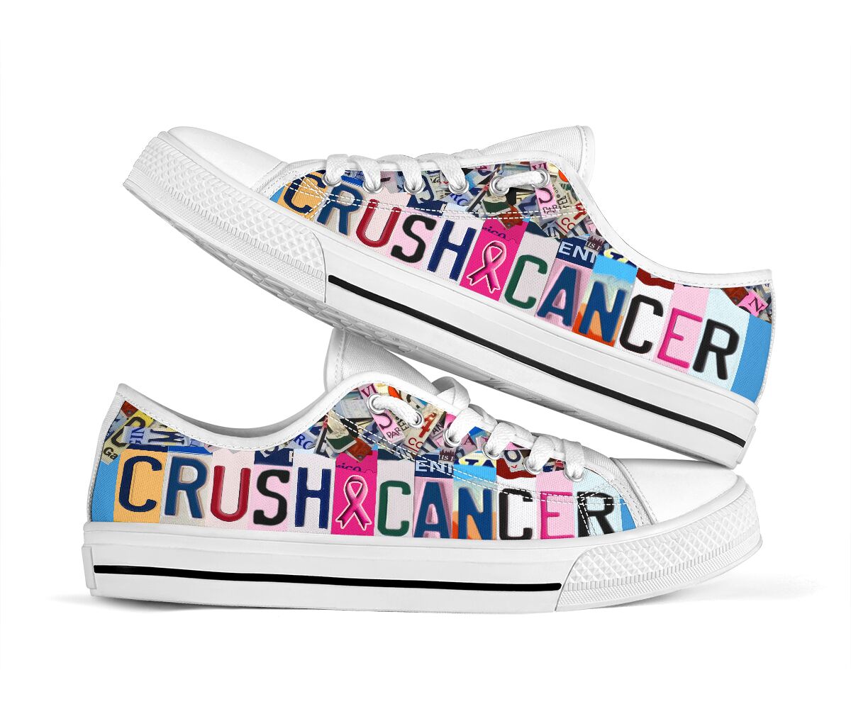 Crush Cancer Breast Cancer Awareness Low Top Shoes 0622