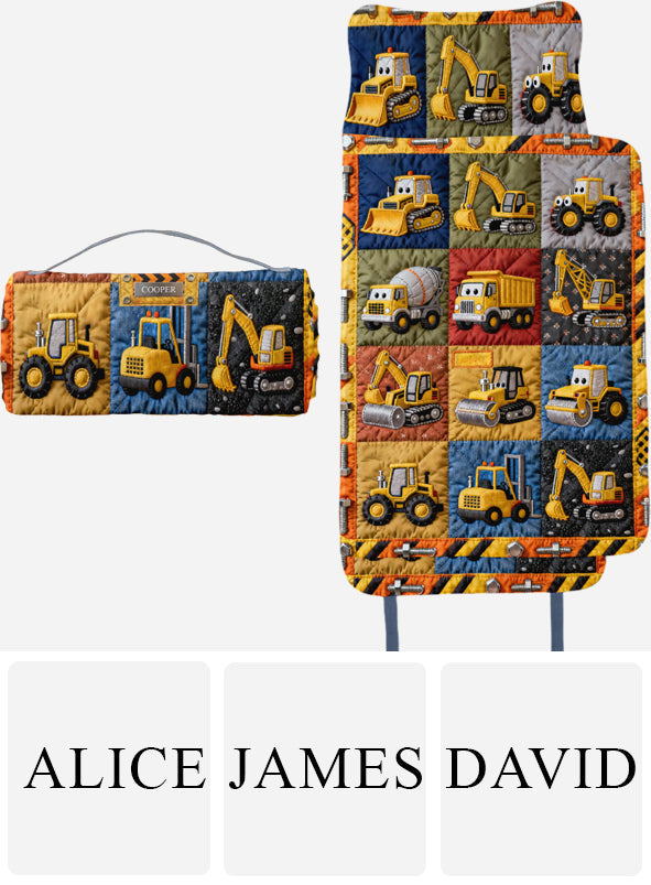 Construction Machine - Personalized Kid Nap Mat