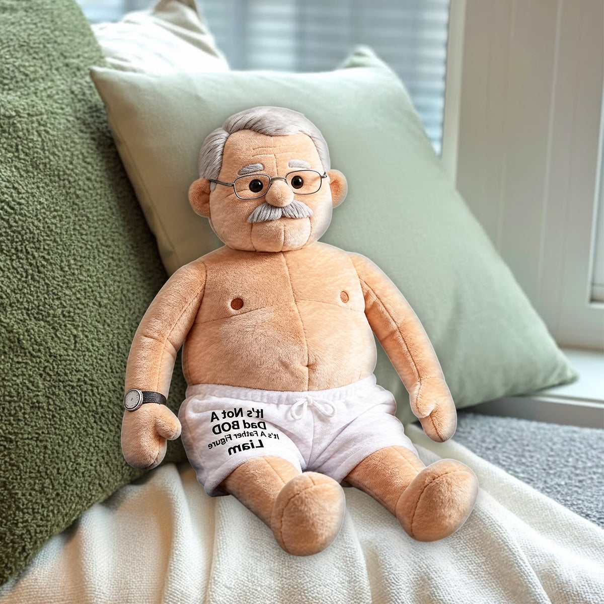 Funny Dad Bod - Personalized Father Premium Faux Fur Pillow