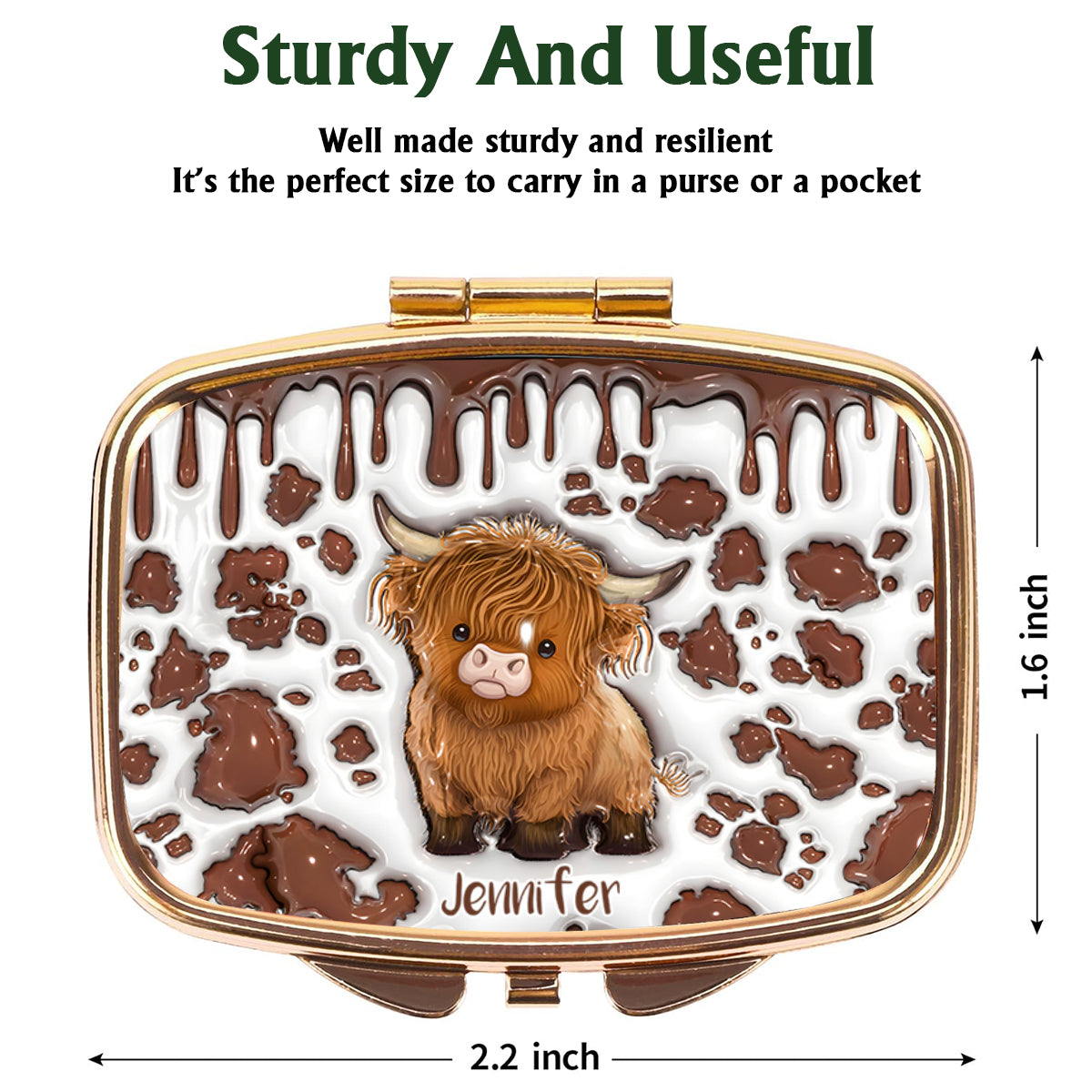 Just A Girl Who Loves Highland Cow - Personalized Highland Cow Pill Organizer Box