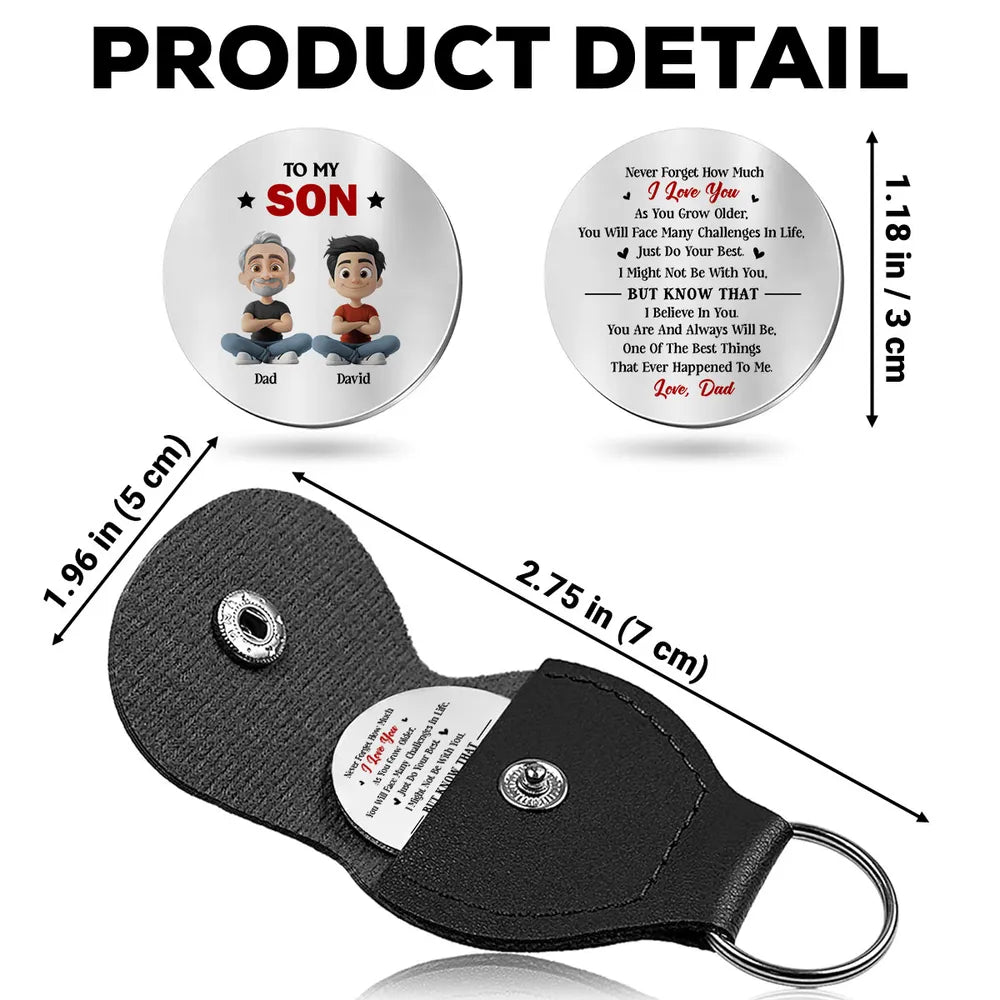 Personalized Pocket Hug Token for Son, Custom Encouragement Keepsake, Unique Gift From Dad to Carry Every Day