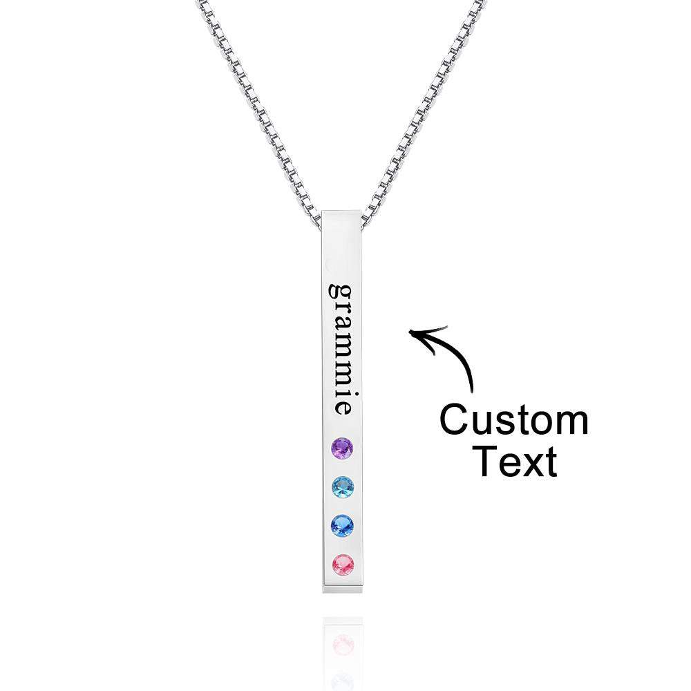 Custom Engraved Birthstone Charm - Personalized Engraved Birthstone Charm