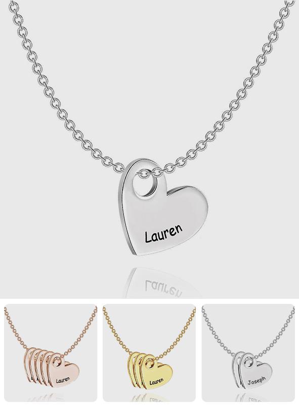 Any Name - Personalized Name Heart Necklace