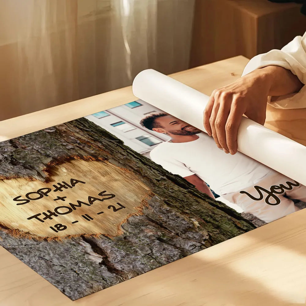 You & Me We Got This Couple Poster, Personalized Photo Wall Art with Rustic Tree Heart Vibe, Sweet Gift for Couples