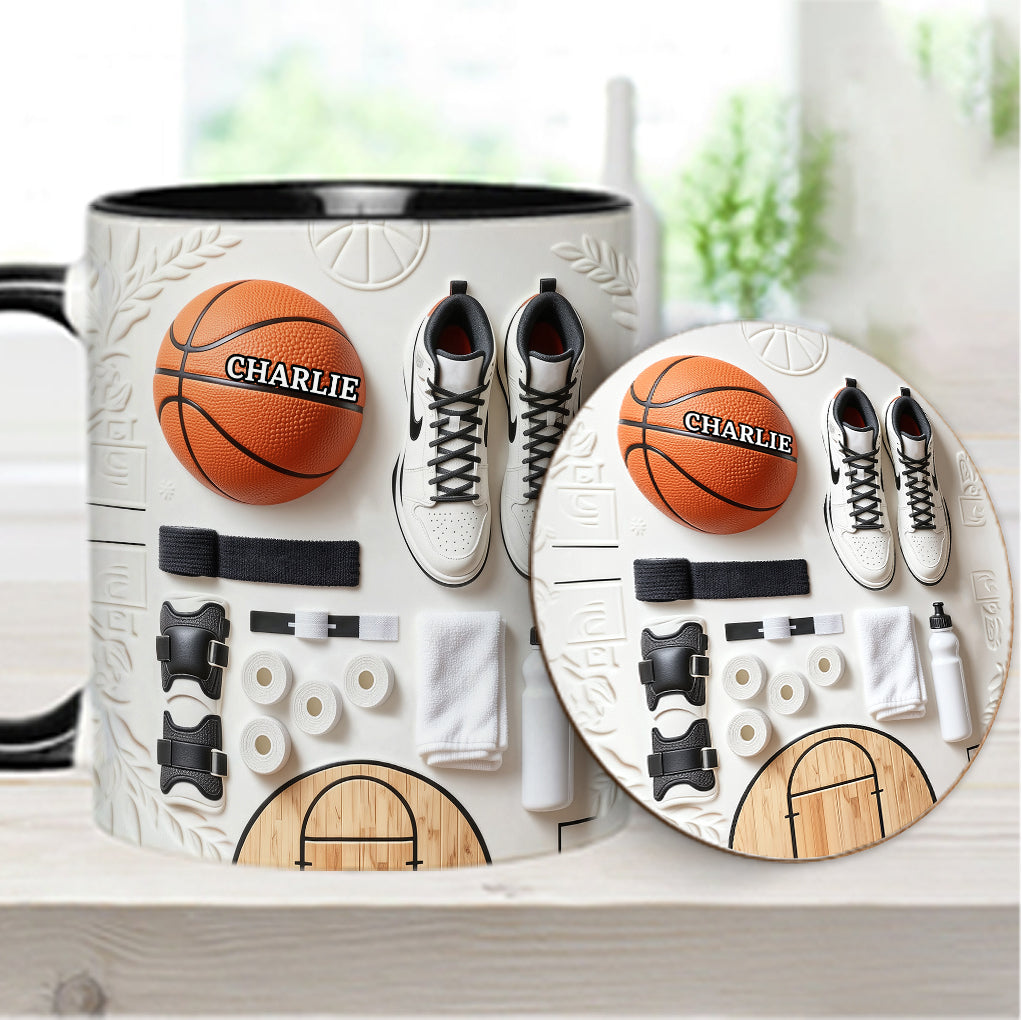 Love Basketball - Personalized Basketball Accent Mug & Coaster