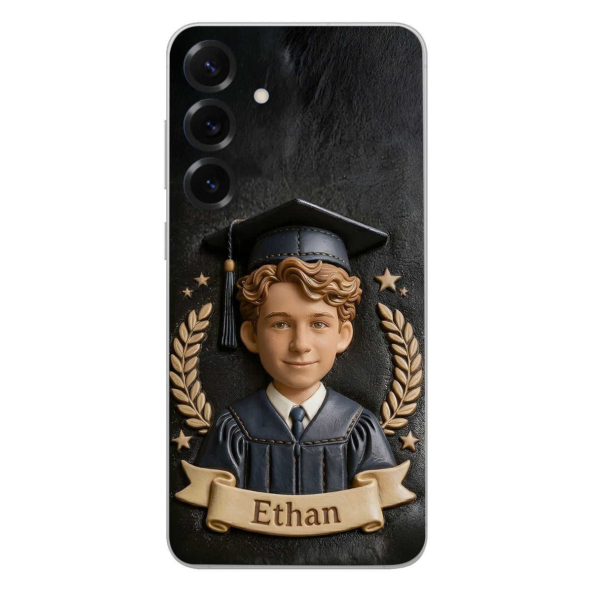 Graduation Gift - Personalized Graduation 3D Embossed Leather Phone Case