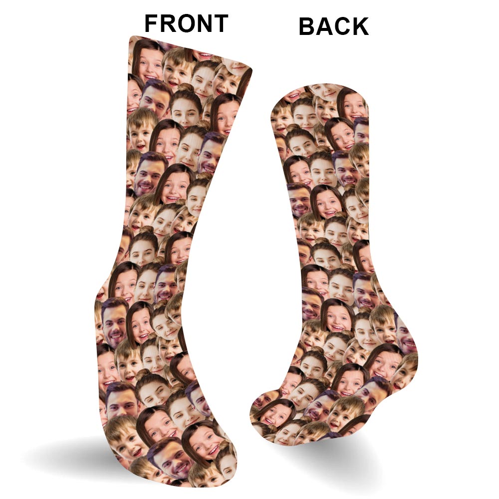 Customizable Printed Face - Personalized Family Socks