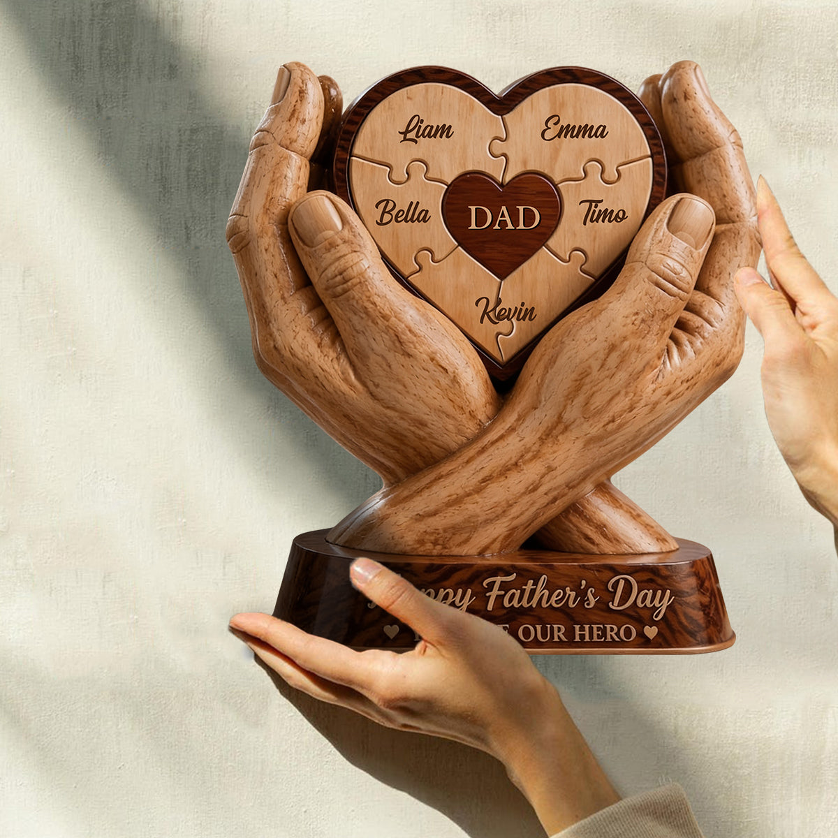 Best Dad Ever - Personalized Father Custom Shaped Wood Plaque