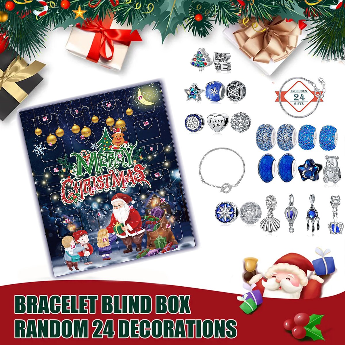 Merry Christmas - Christmas Advent Calendar Surprise Charm Box