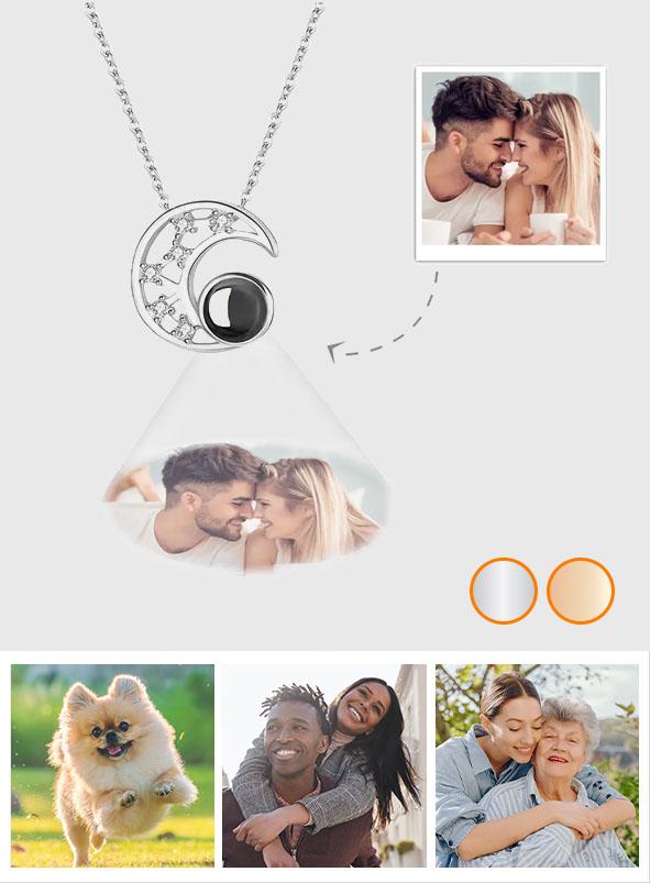Love You To The Moon - Personalized Moon Photo Projection Necklace