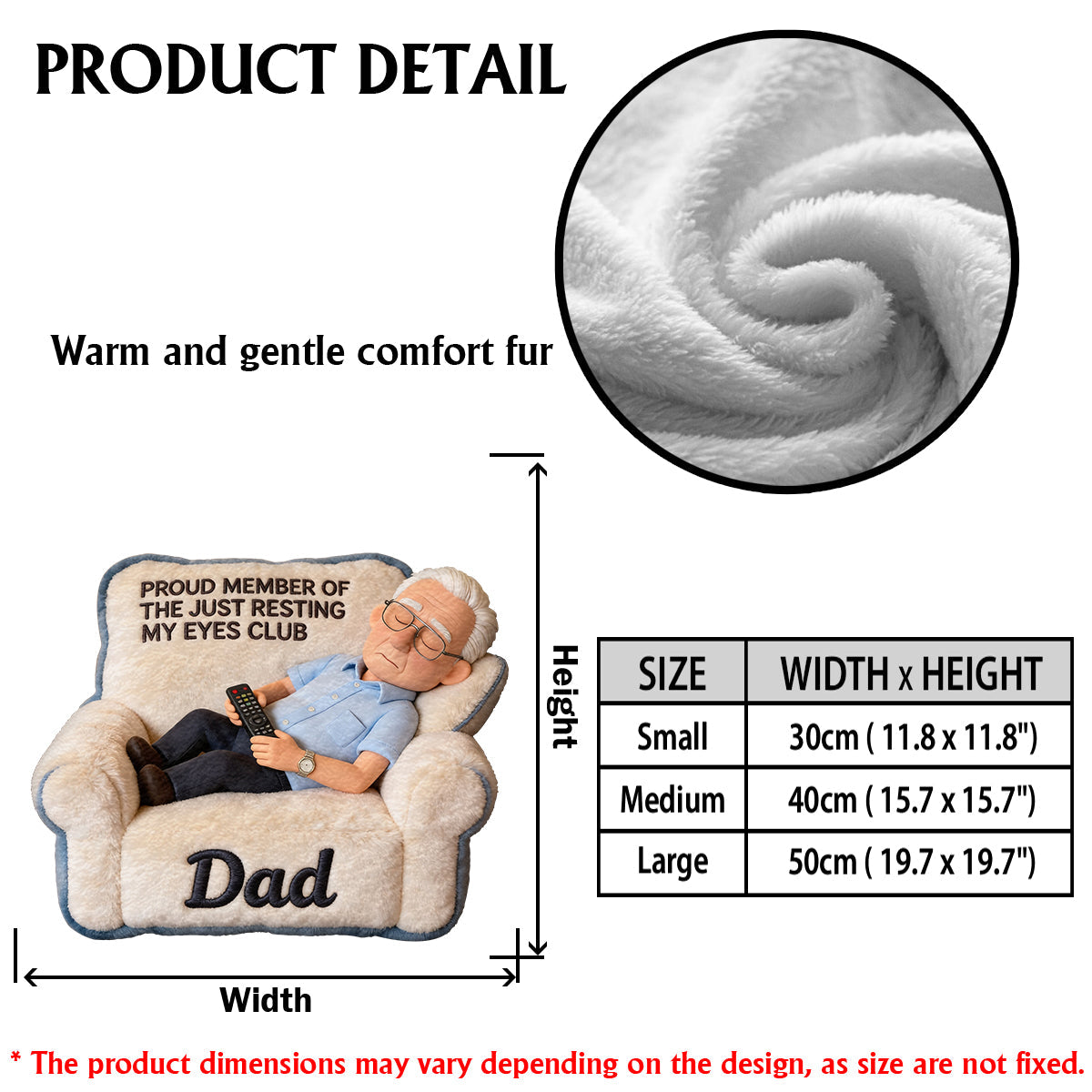 Funny Gift For Dad, Father's Day Gift - Personalized Father Premium Faux Fur Pillow