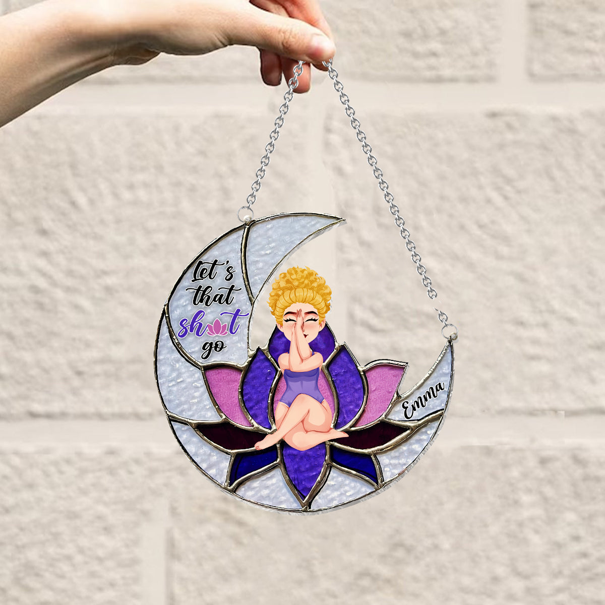 Let's The Thing Go - Personalized Yoga Window Hanging Suncatcher Ornament
