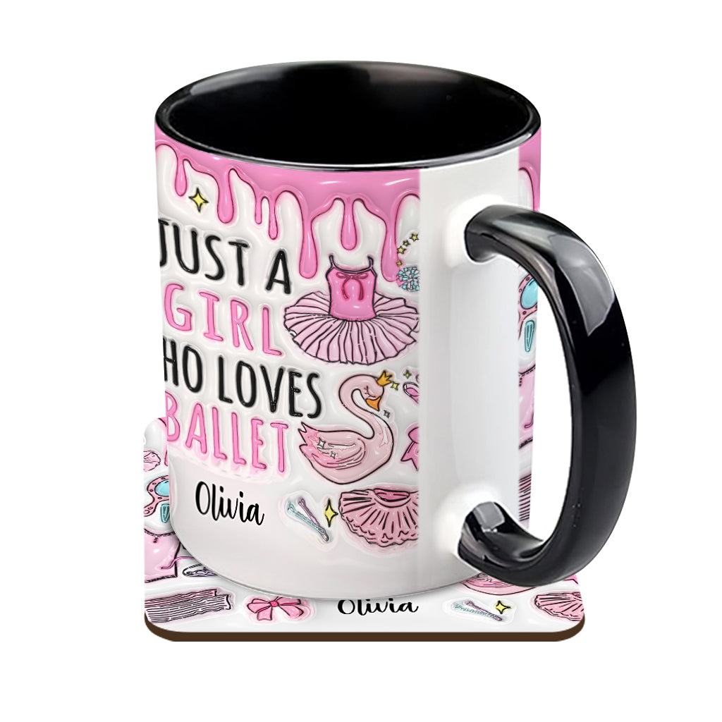 Just A Girl Who Loves Ballet - Personalized Ballet Accent Mug
