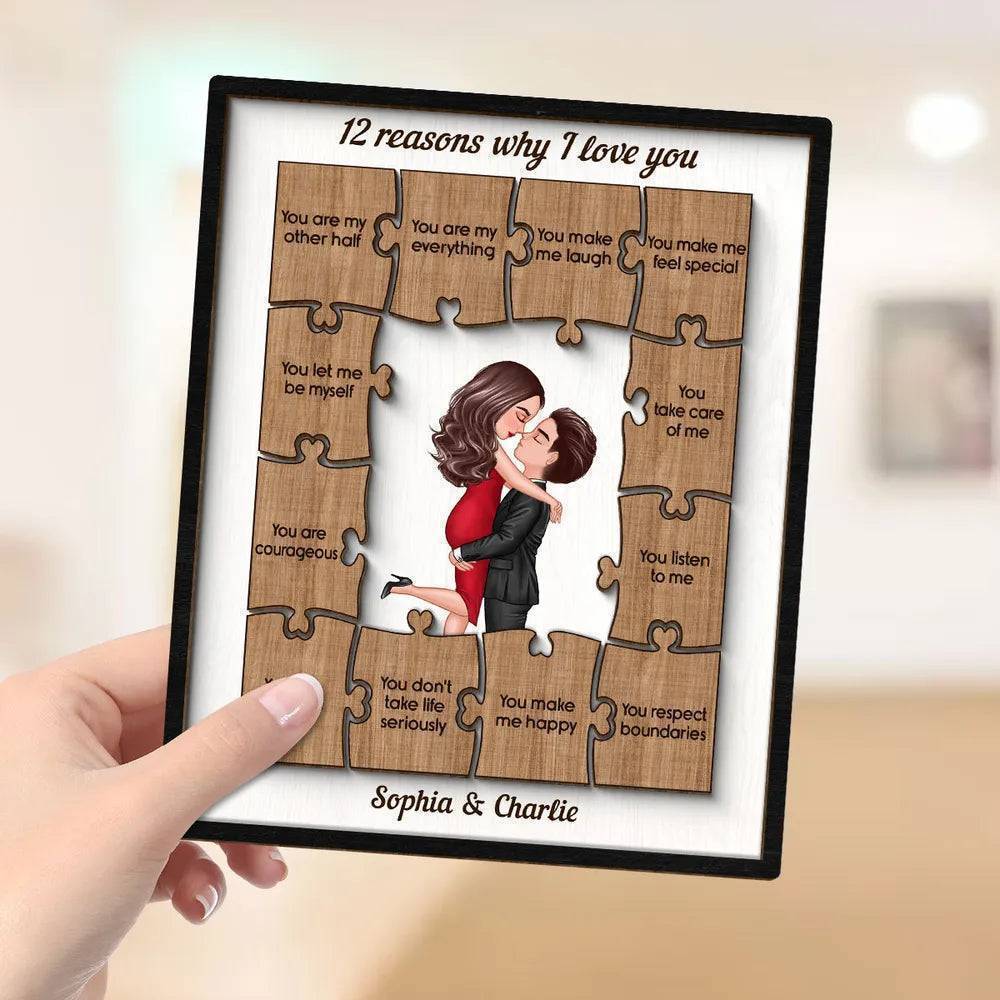 Countless Reasons of Love - Personalized Wooden Plaque for Valentine's & Anniversaries - A Unique ‘Why I Love You’ Tribute