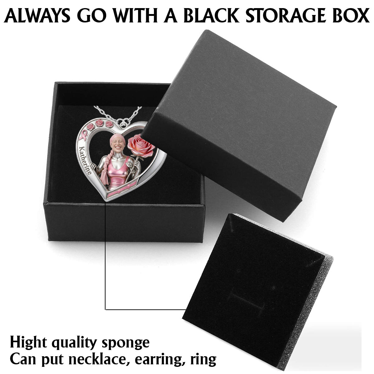 Any Photo Pink Ribbon Survivor - Personalized Breast Cancer Awareness Shaped Metal Pendant Necklace