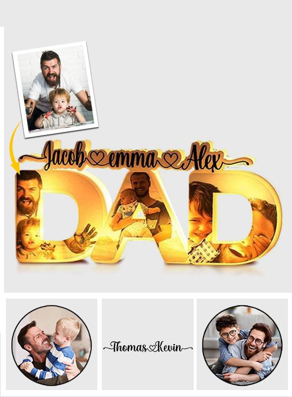 Custom Photo Dad Lights Photo Dad Lights Lamp - Personalized Father Lamp