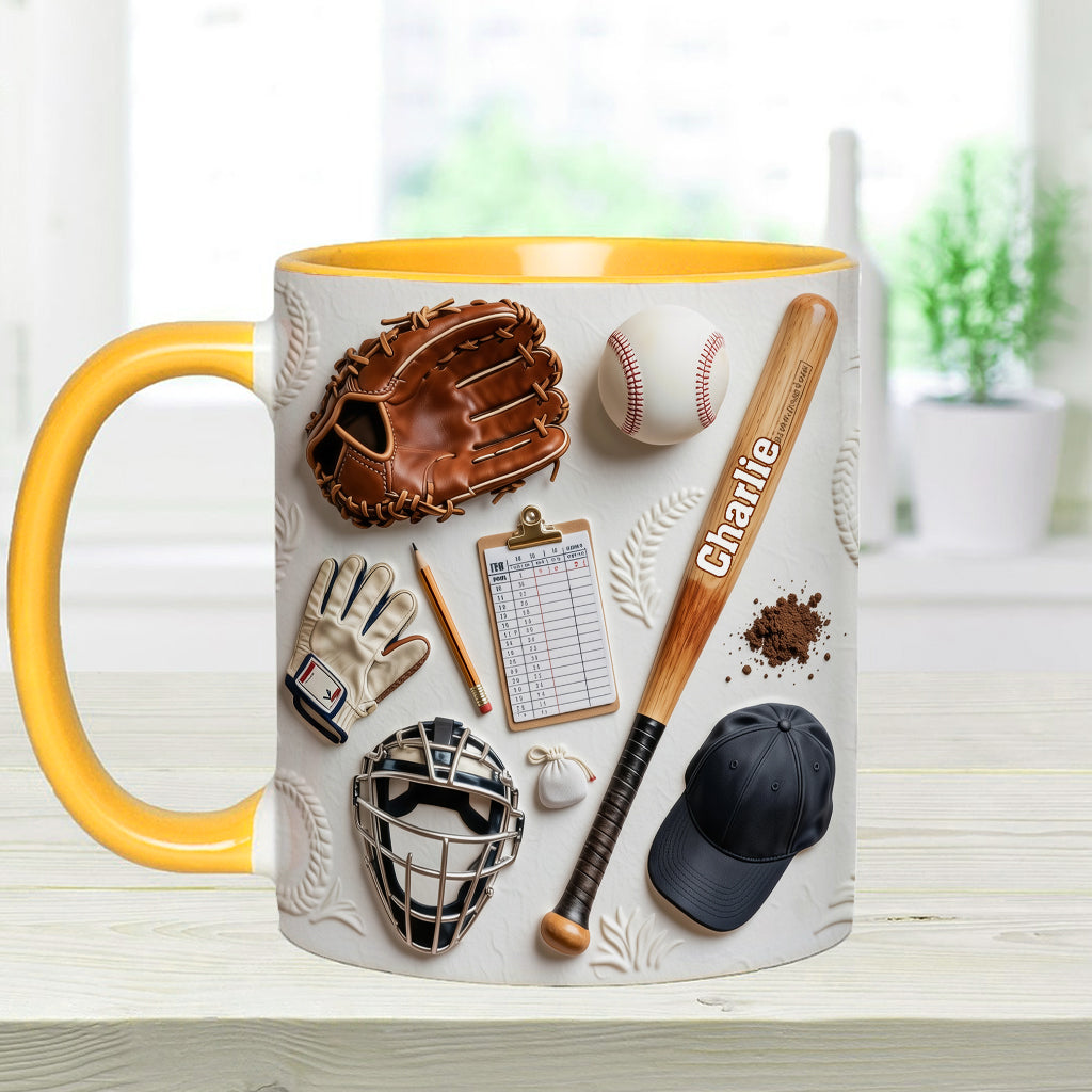 Love Baseball - Personalized Baseball Accent Mug & Coaster