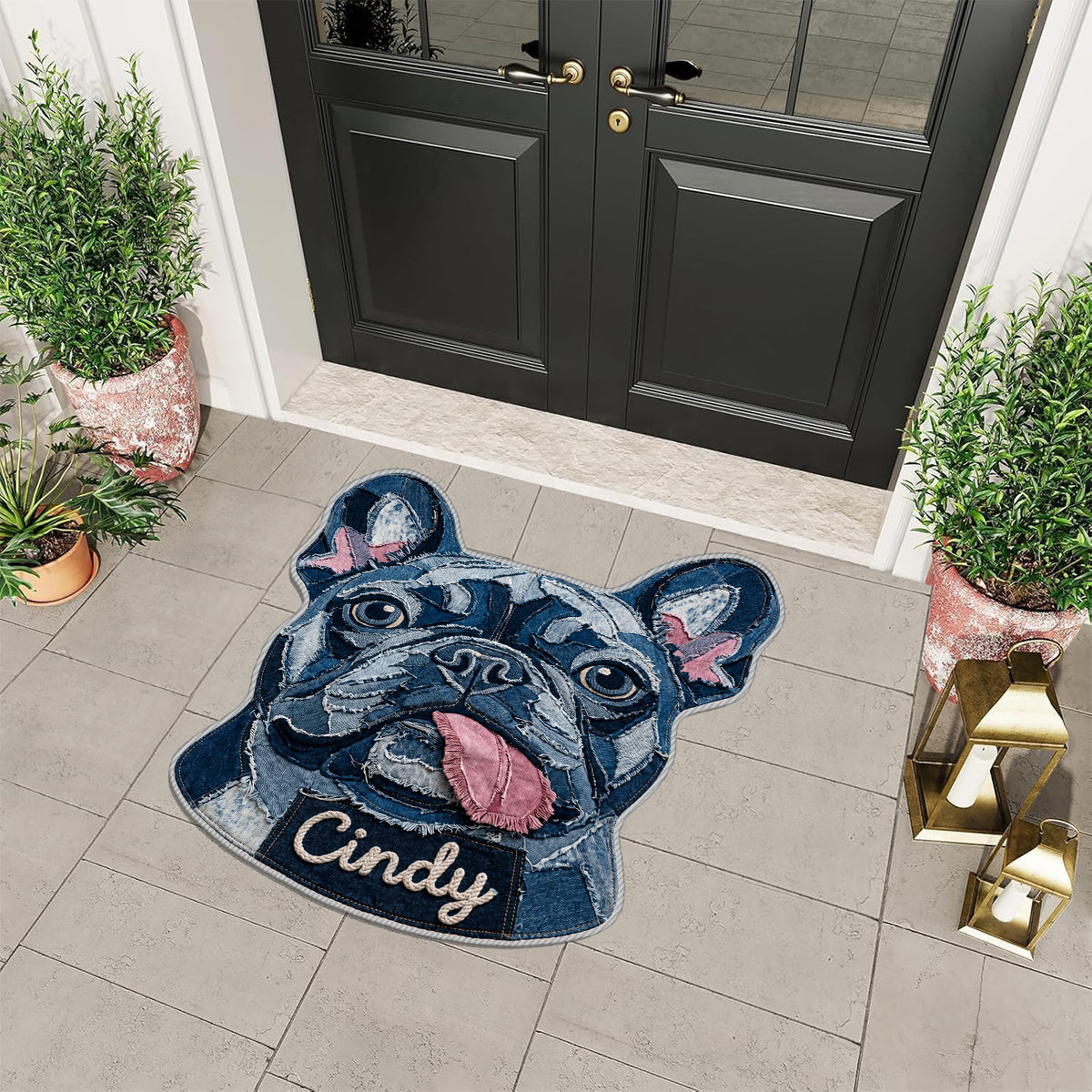 Denim Style Pet Rug - Personalized Dog Non-Slip Tufted Rug