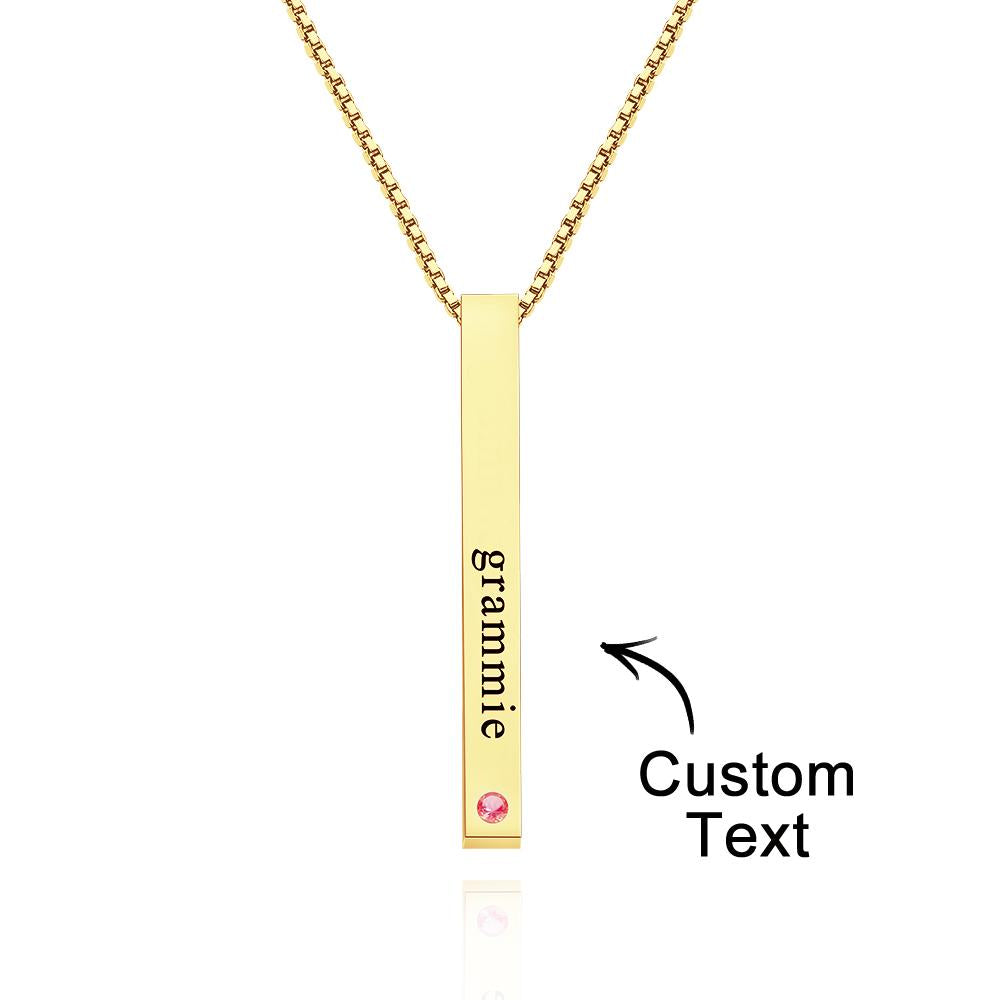 Custom Engraved Birthstone Charm - Personalized Engraved Birthstone Charm