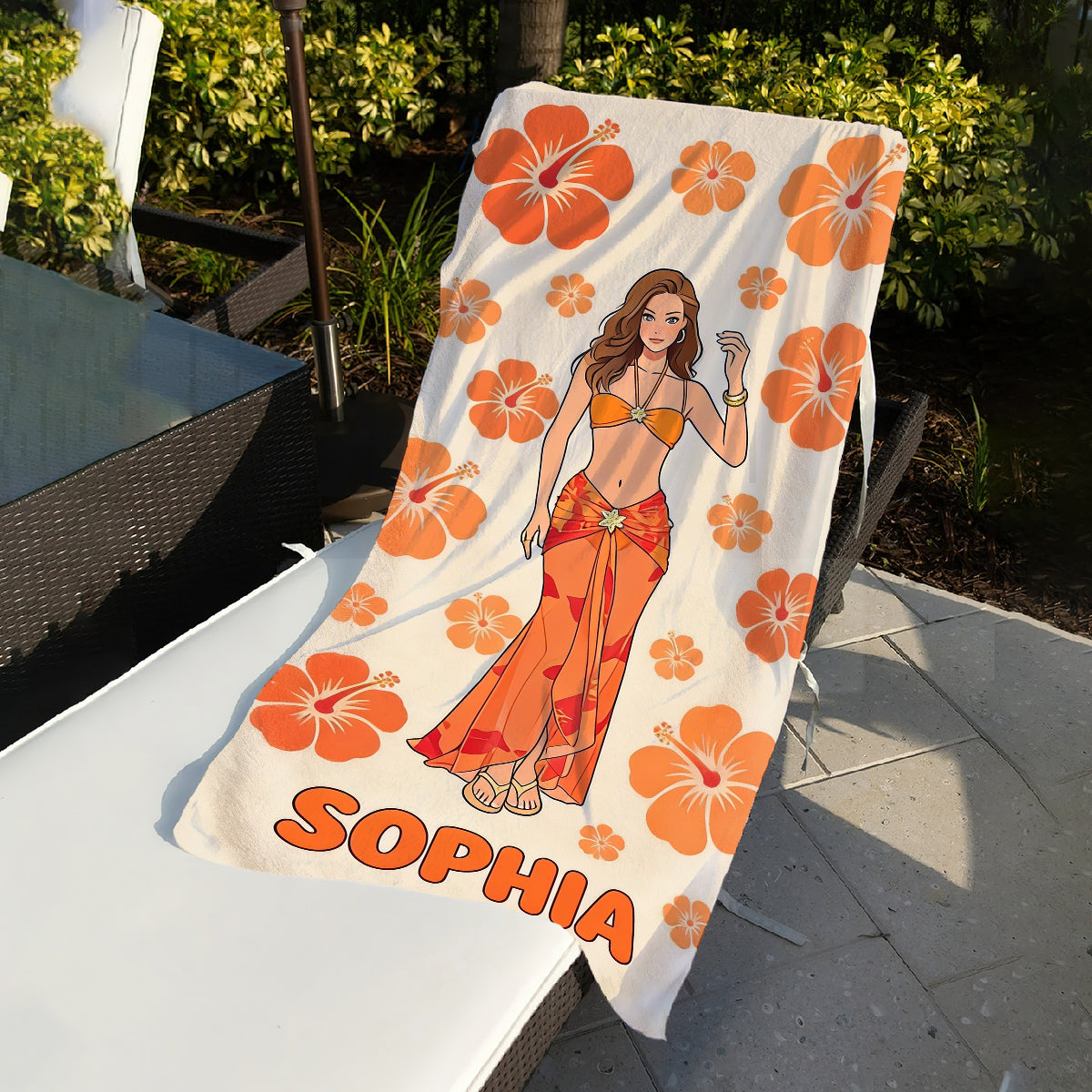 Custom Any Photo, Any Flower - Personalized Flower Lover Quick-dry Beach Towel/ Bath Towel