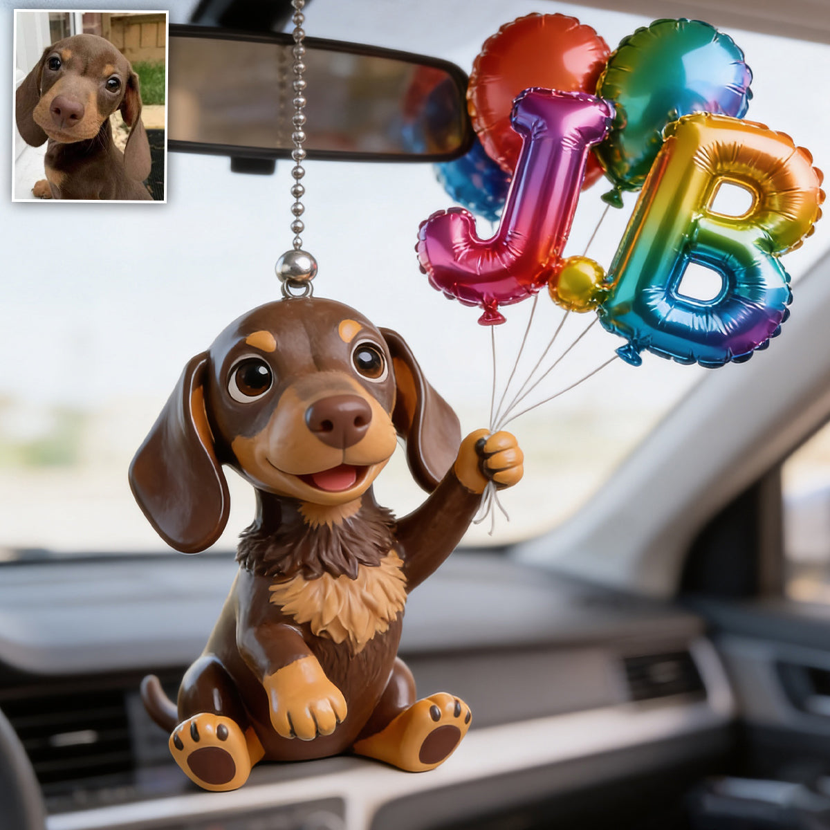 Custom Pet Name Ballon - Personalized Dog Transparent Car Ornament